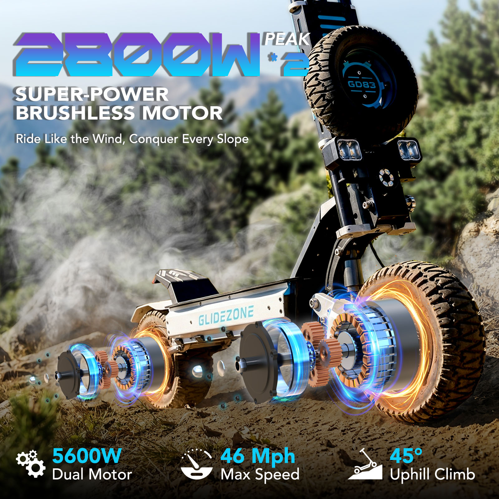 OBARTER GD83 Off-Road Electric - đánh giá và giá 60V 5600W Dual Motor Electric Scooter